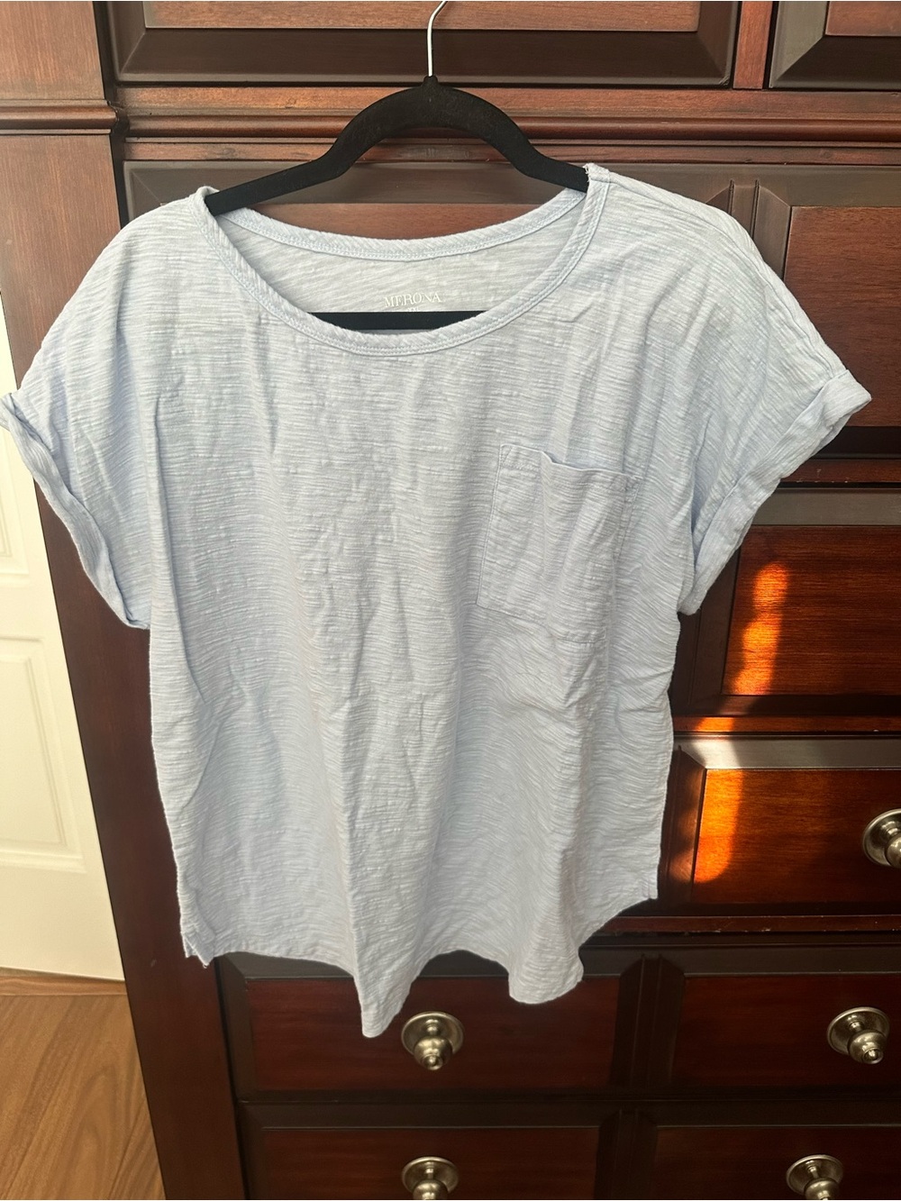 Merona Sz XXL Lavender Pocket Tee Shirt 100% Cotton
